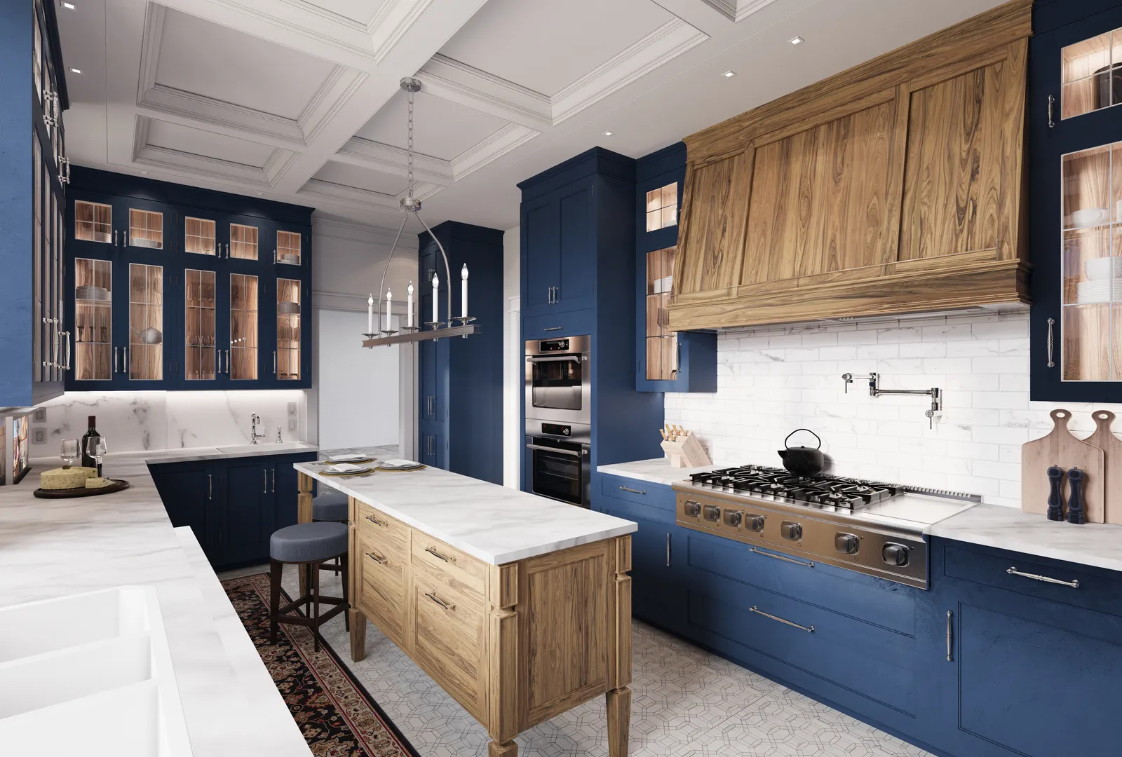 Navy version seen toward the range and oak hood