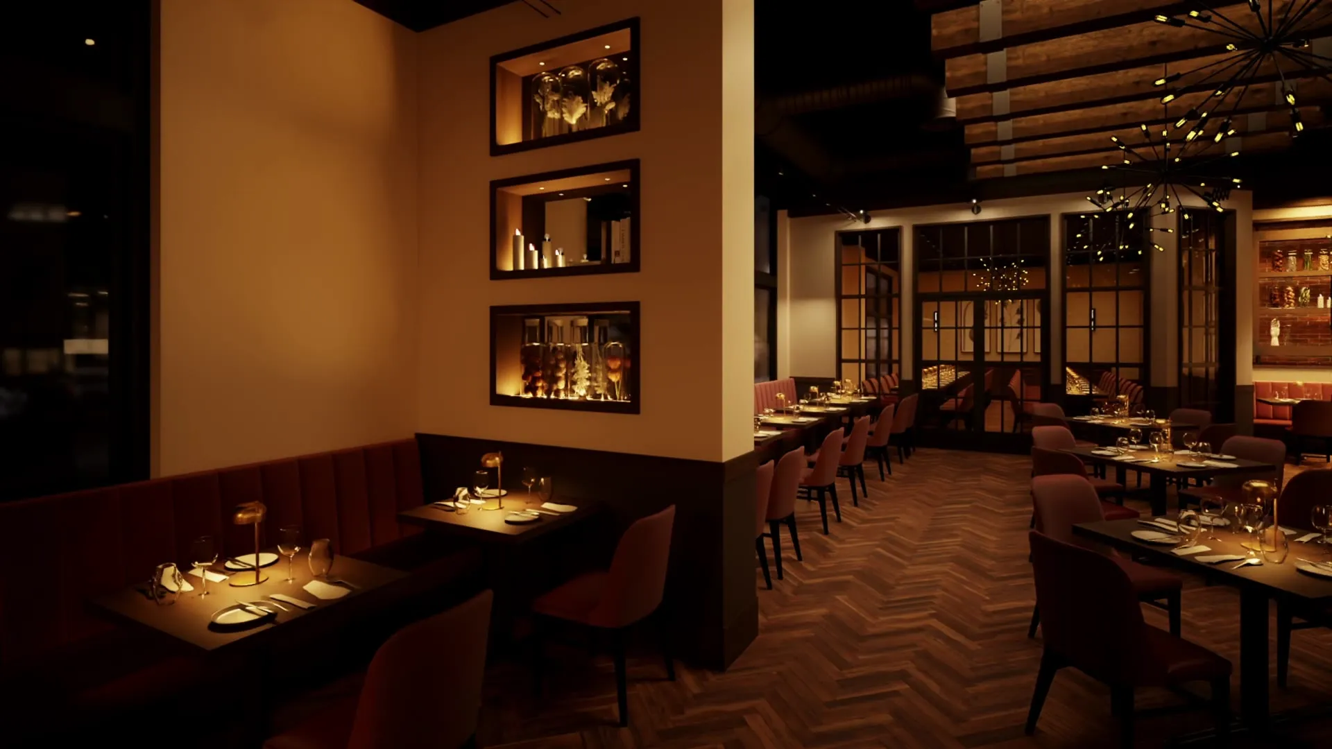 Posana dining room, a still from the walkthrough film